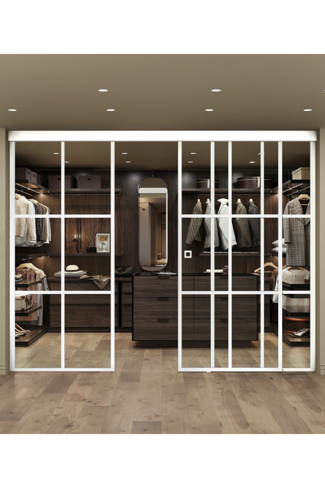 Liukuovi soft closing -mekanismilla ja kahdella kiinteällä seinällä Inne C3P Paris