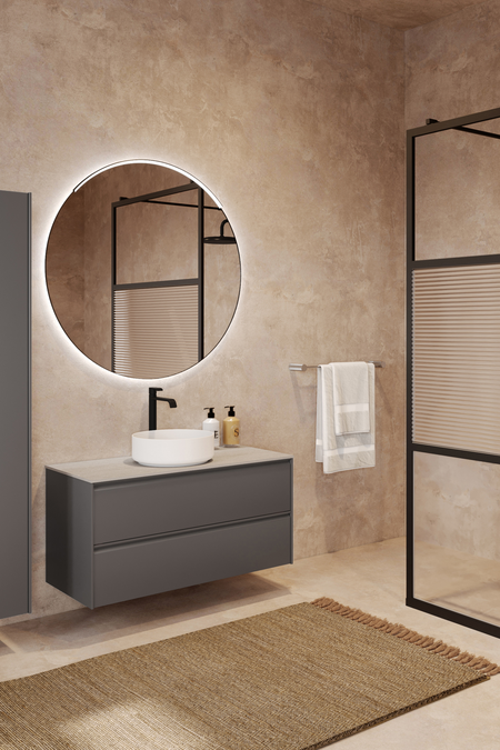 Cabinet with round countertop basin Luna L08