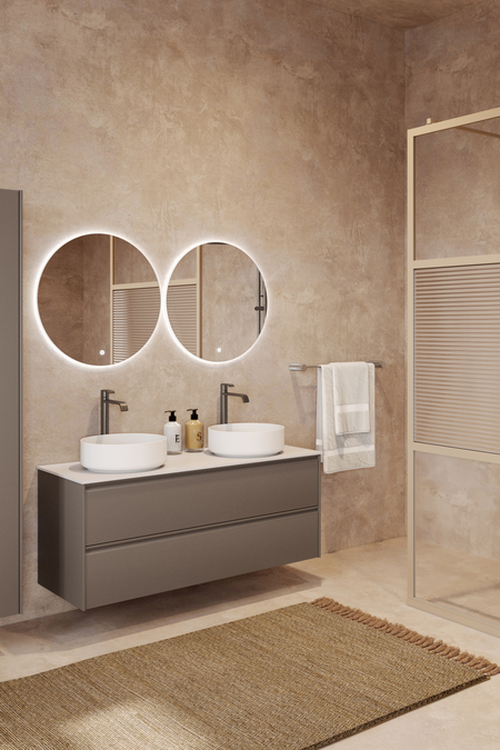 Allaskaluste kahdella pyöreällä malja-altaalla Luna L10