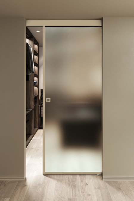 Wall mounted sliding door with soft closing mechanism Inne W1N New York