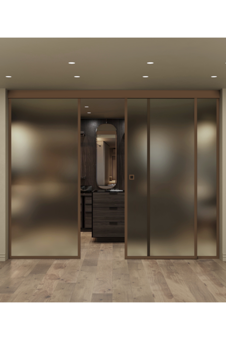 Sliding door with soft closing mechanism and 2 fixed walls Inne C3N New York