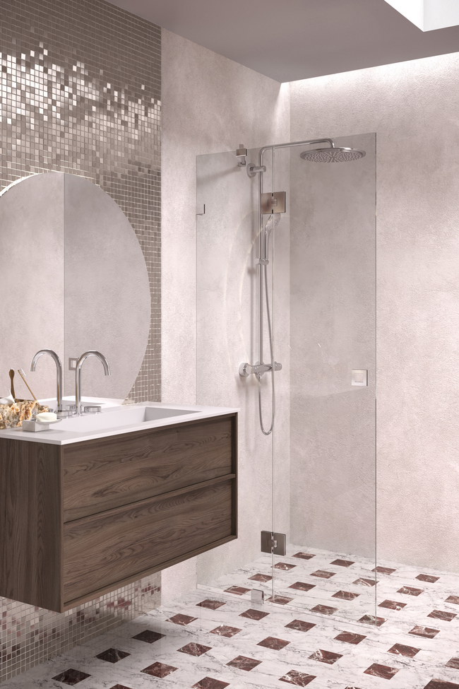 Hinged shower screen with a fixed part Vetro 514