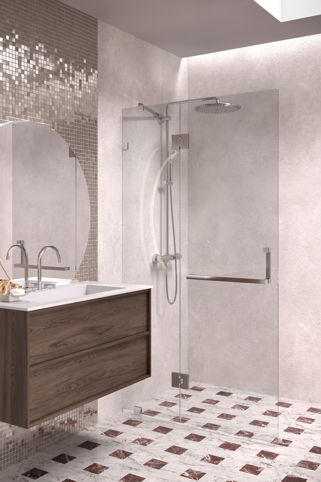 Hinged shower screen with a fixed part Vetro 521