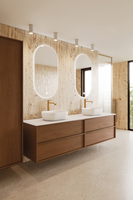 Tupla-allaskaluste kahdella ovaalilla malja-altaalla Casa H15