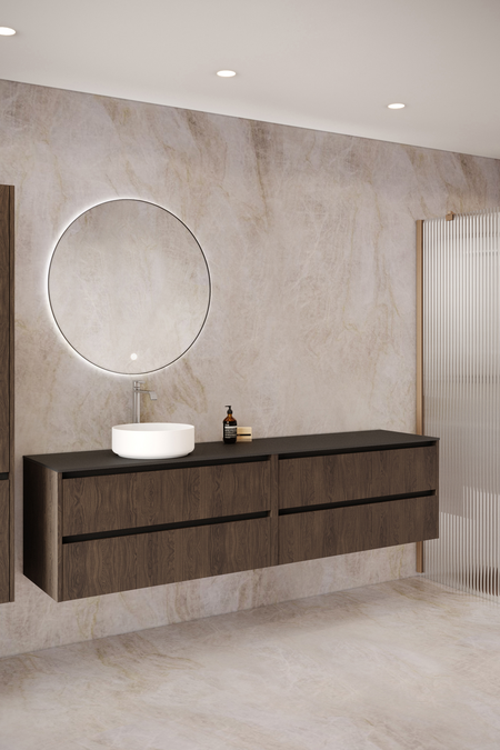 Double cabinet with round countertop basin Classic K04