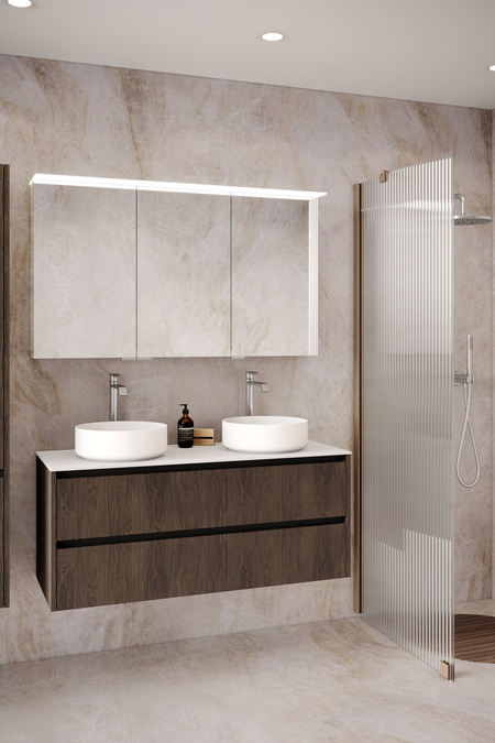 Cabinet with two round countertop basins Classic K05