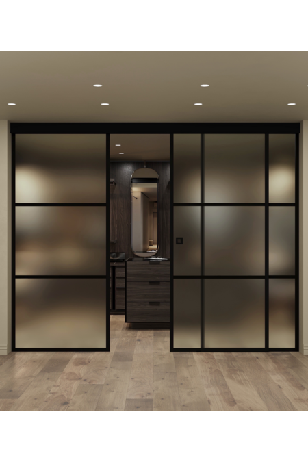 Liukuovi soft closing -mekanismilla ja kahdella kiinteällä seinällä Inne C3T Tokyo