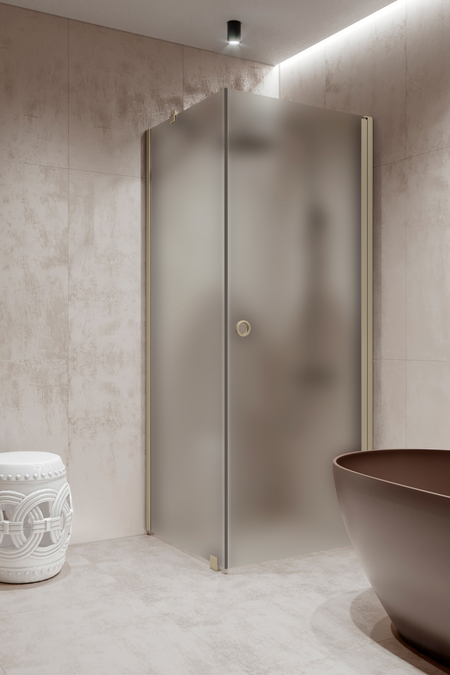 Duschhörn med fast vägg och vändbar dörr Forma 368