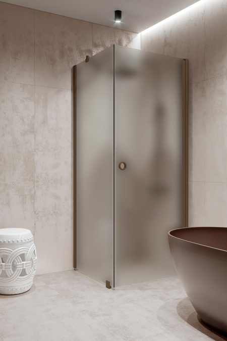 Duschhörn med fast vägg och vändbar dörr Forma 368