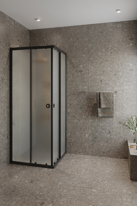 Shower enclosure with fixed walls and sliding doors Forma 431
