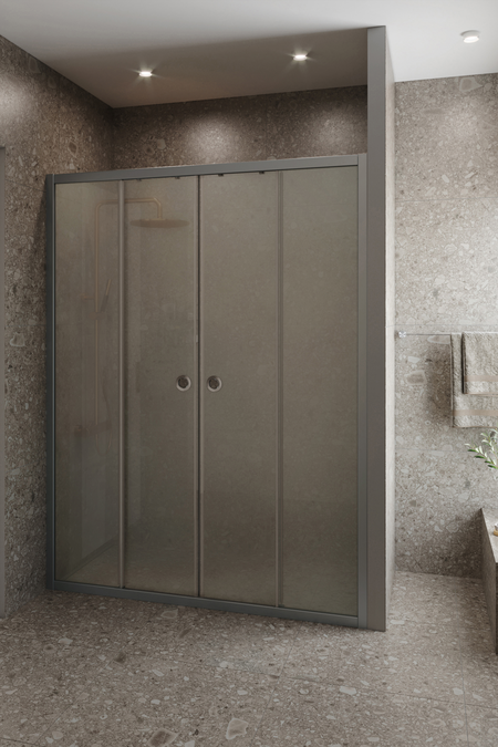 Alcove fixture with fixed walls and sliding double doors Forma 464