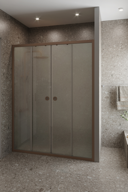 Alcove fixture with fixed walls and sliding double doors Forma 464