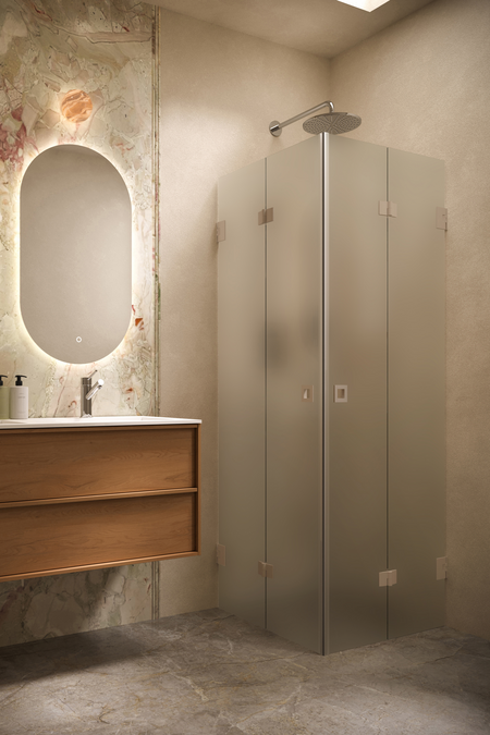 Shower enclosure with folding doors Vetro 546 (513x513)