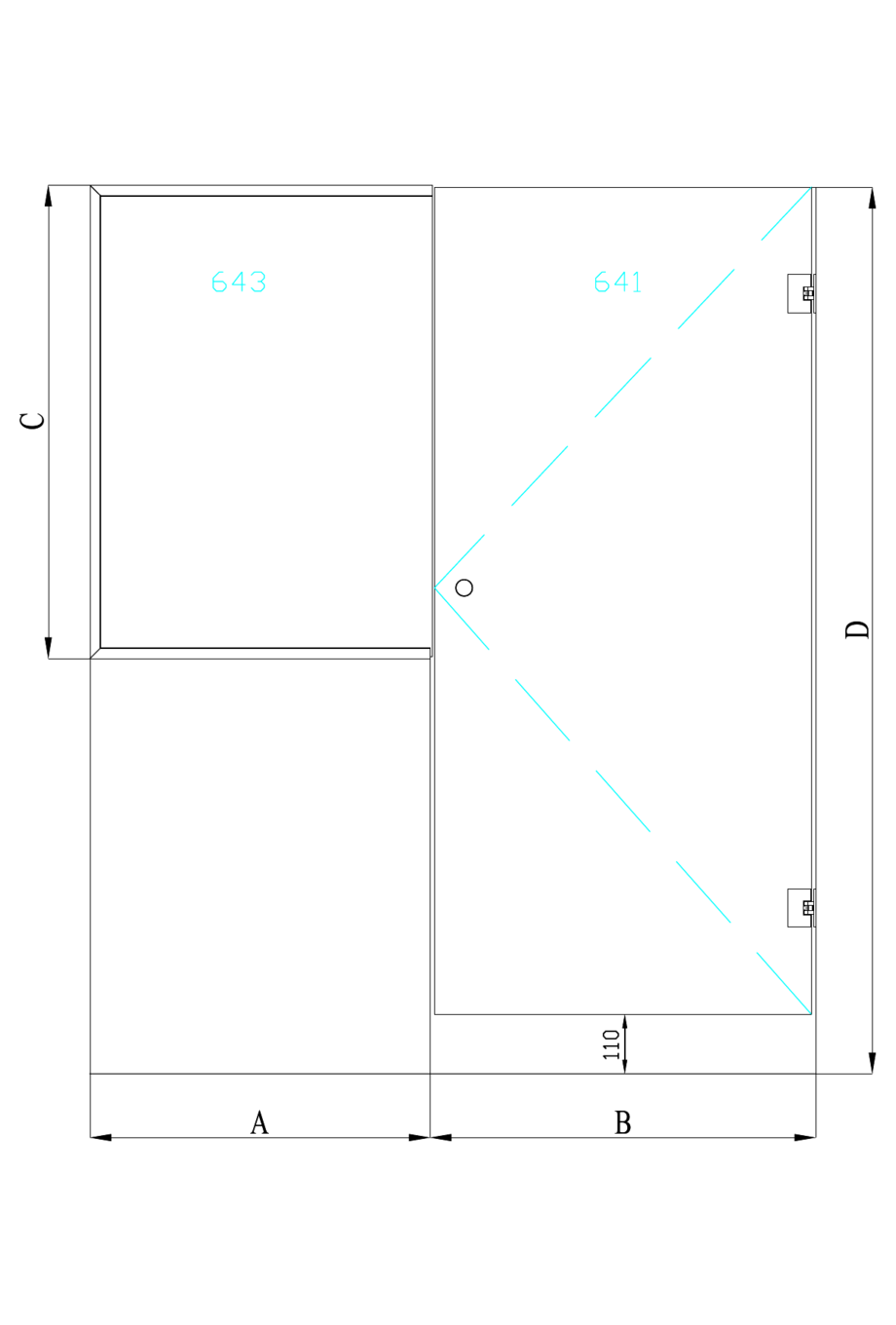 Sauna glass wall with window on handle side - Classic 659 - Hietakari